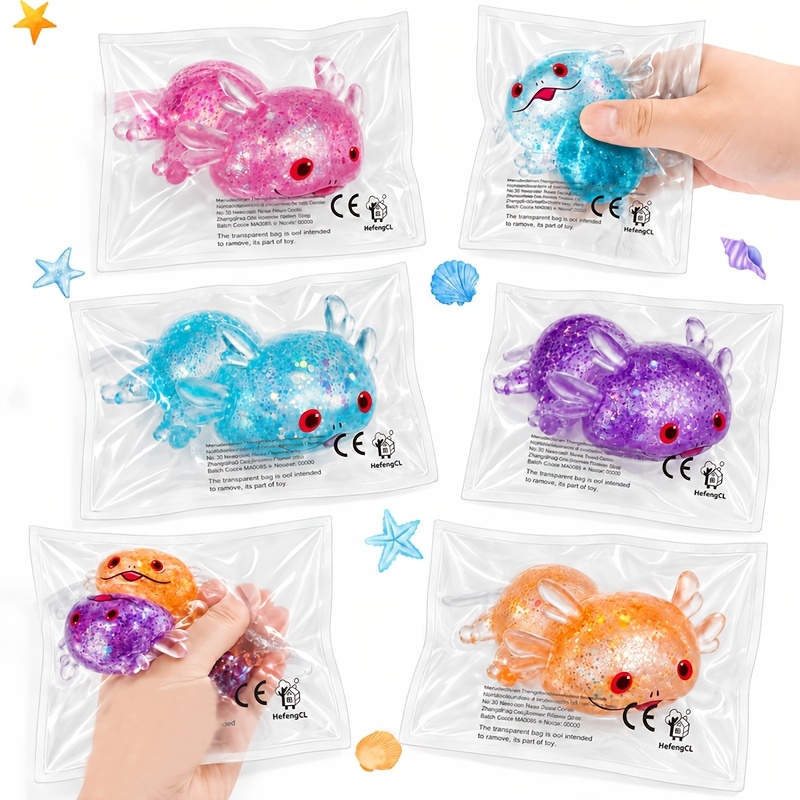 Glitter Cute Salamander Squeeze Toy, Mini